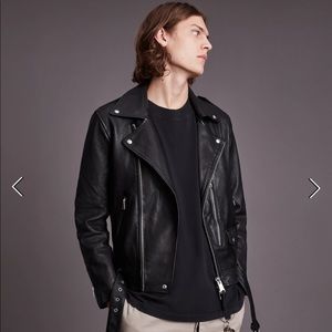 All Saints Dren Leather Biker Jacket - Men’s Small - NWOT